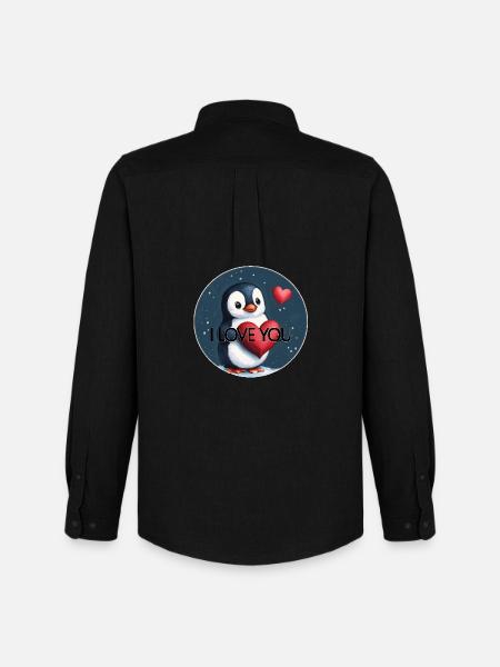 JE T’AIME PINGOUIN - Chemise Oxford homme Stanley/Stella - noir