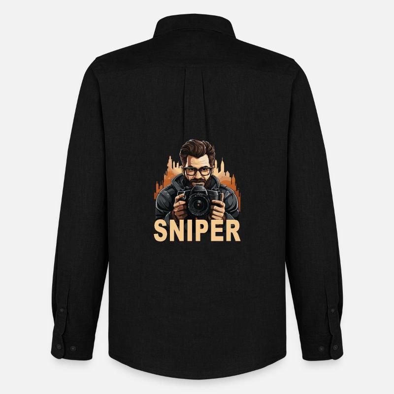 Sniper - Männer Oxford Hemd von Stanley/Stella - Schwarz
