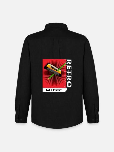 Retro music - Chemise Oxford homme Stanley/Stella - noir