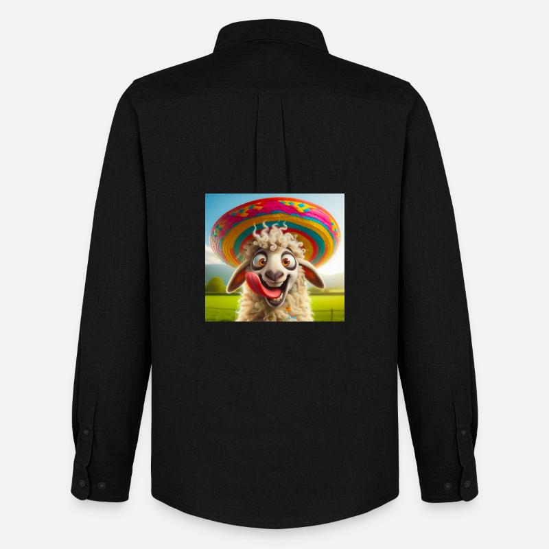 Schaf mit Sombrero - Männer Oxford Hemd von Stanley/Stella - Schwarz
