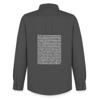 Bonne journée Pi - Chemise Oxford homme Stanley/Stella - charbon - Dos - AI Model Male 185 dark (185cm)