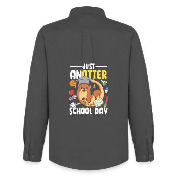 Just anotter school day - Männer Oxford Hemd von Stanley/Stella - Anthrazit - Hinten - AI Model Male 185 dark (185cm)