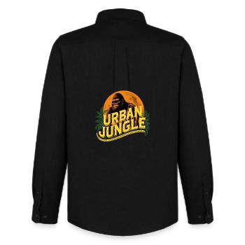 Urban Jungle Logo Couleur - Chemise Oxford homme Stanley/Stella - noir - Dos - AI Model Male 185 dark (185cm)