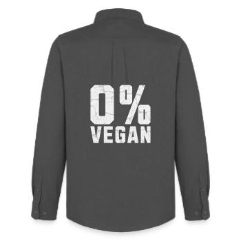 0% Vegan - Männer Oxford Hemd von Stanley/Stella - Anthrazit - Hinten - AI Model Male 185 dark (185cm)