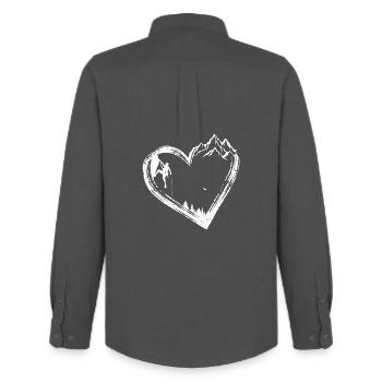 Mountain Heart Climber - Men's Oxford Shirt by Stanley/Stella - anthracite - Back - AI Model Male 185 dark (185cm)
