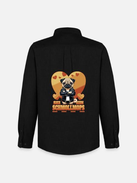 Pouty pug - Men's Oxford Shirt by Stanley/Stella - black