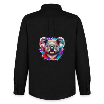 Koala - Chemise Oxford homme Stanley/Stella - noir - Dos - AI Model Male 185 dark (185cm)