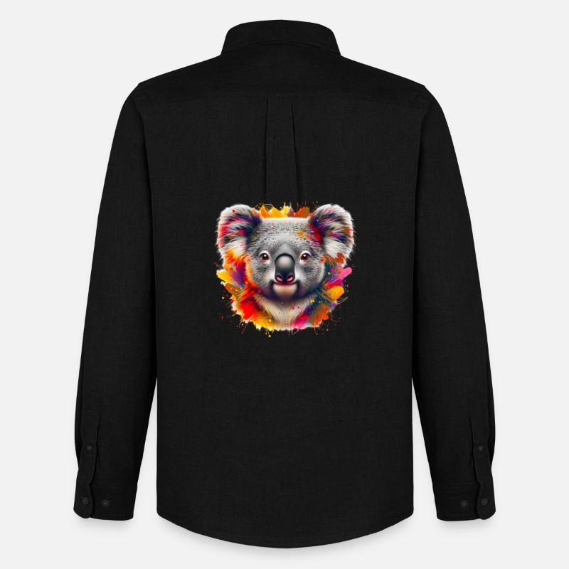 Koala - Männer Oxford Hemd von Stanley/Stella - Schwarz