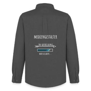 Mediengestalter Ausbildung Beruf Geschenk - Männer Oxford Hemd von Stanley/Stella - Anthrazit - Hinten - AI Model Male 185 dark (185cm)