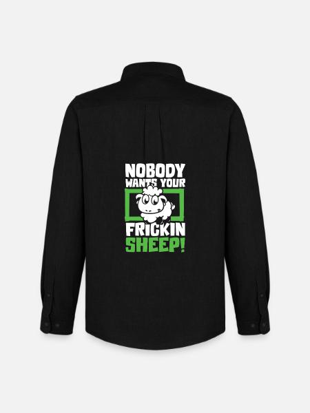Nobody wants your frickin sheep - Männer Oxford Hemd von Stanley/Stella - Schwarz
