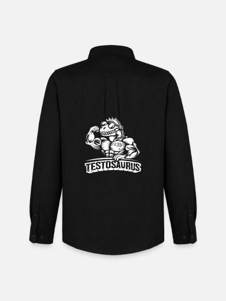 Testosaurus – The Muscular Cybersaurus - Men's Oxford Shirt by Stanley/Stella - black