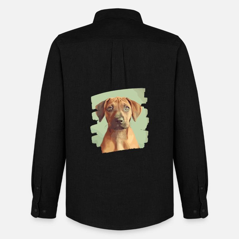 Rhodesian Ridgeback - Männer Oxford Hemd von Stanley/Stella - Schwarz