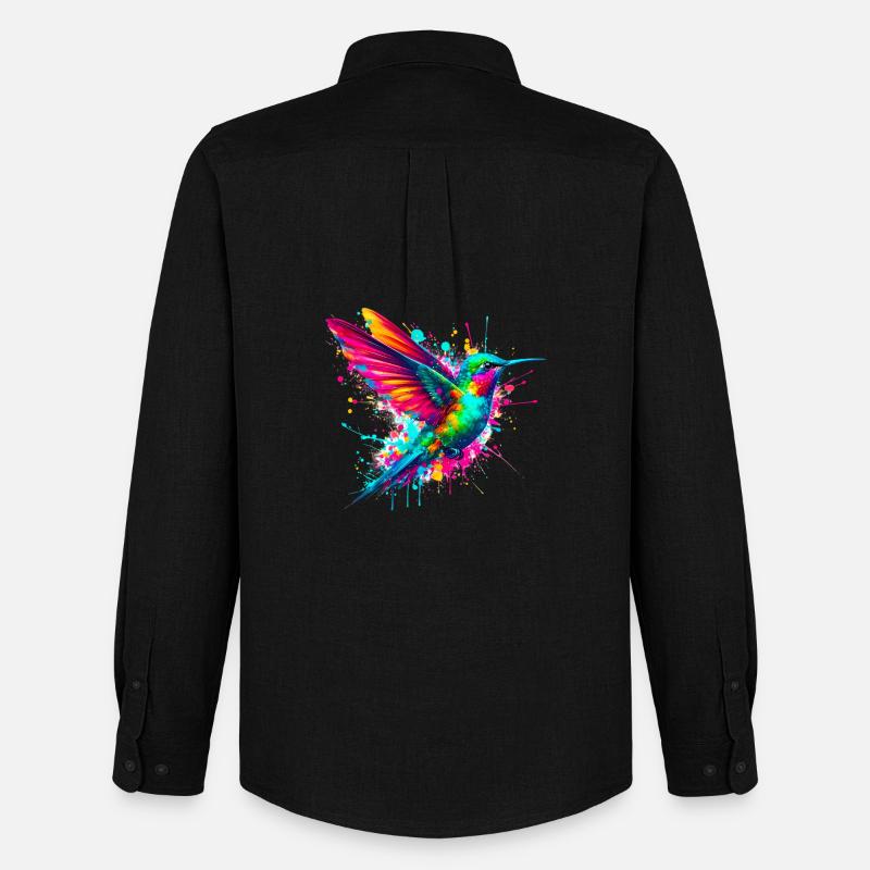 Kolibri - Männer Oxford Hemd von Stanley/Stella - Schwarz