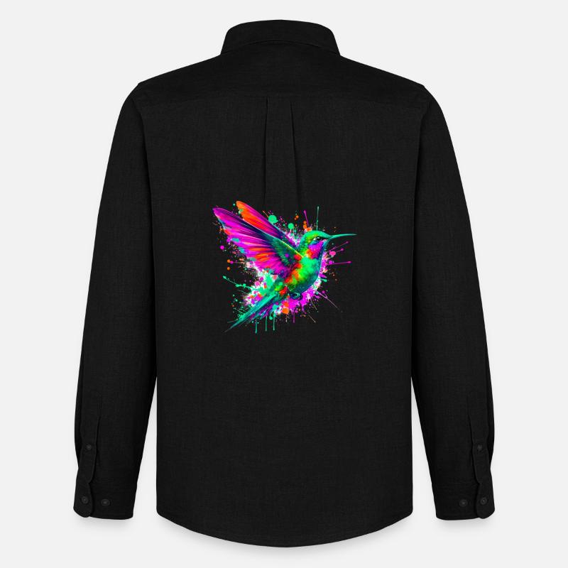 Kolibri - Männer Oxford Hemd von Stanley/Stella - Schwarz