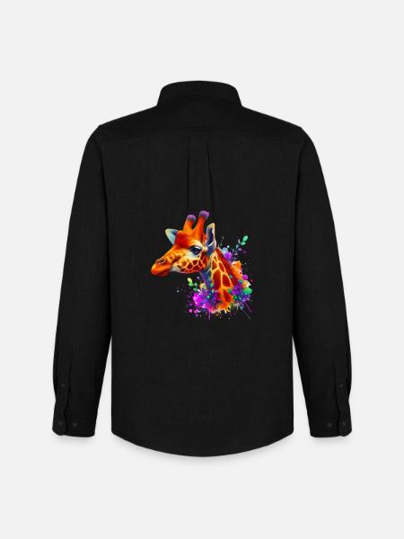 Giraffe - Men's Oxford Shirt by Stanley/Stella - black