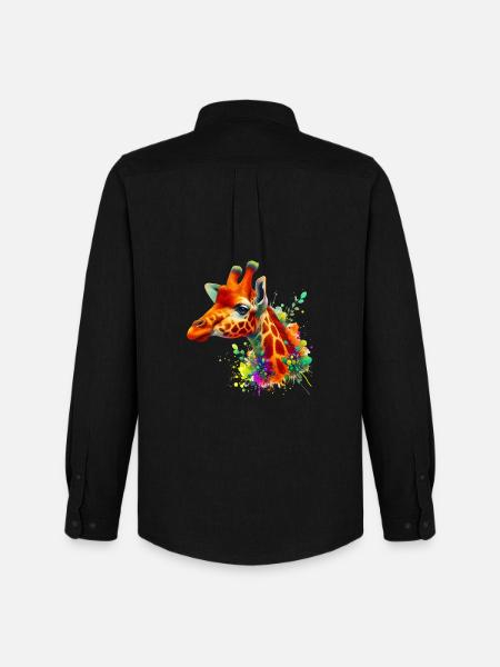 Girafe - Chemise Oxford homme Stanley/Stella - noir