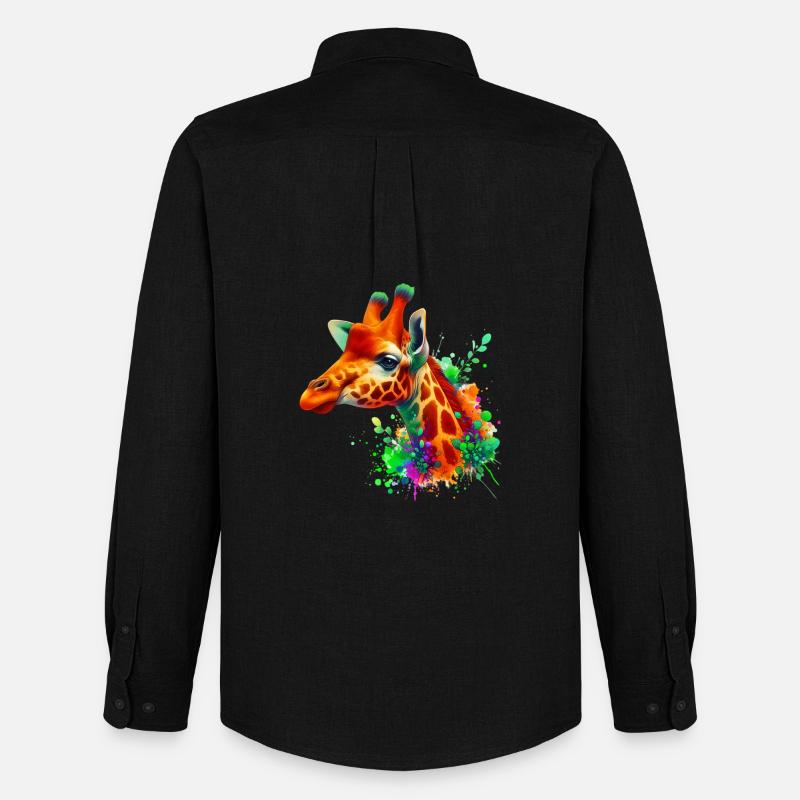 Giraffe - Männer Oxford Hemd von Stanley/Stella - Schwarz