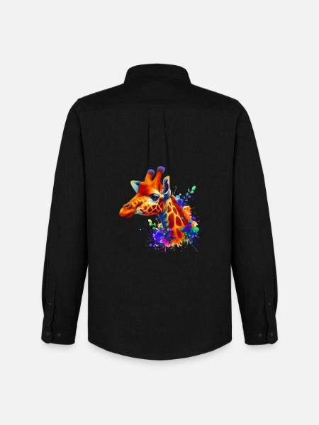 Girafe - Chemise Oxford homme Stanley/Stella - noir