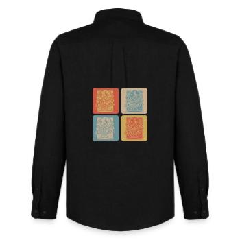 Astronomie Retro Design - Männer Oxford Hemd von Stanley/Stella - Schwarz - Hinten - AI Model Male 185 dark (185cm)