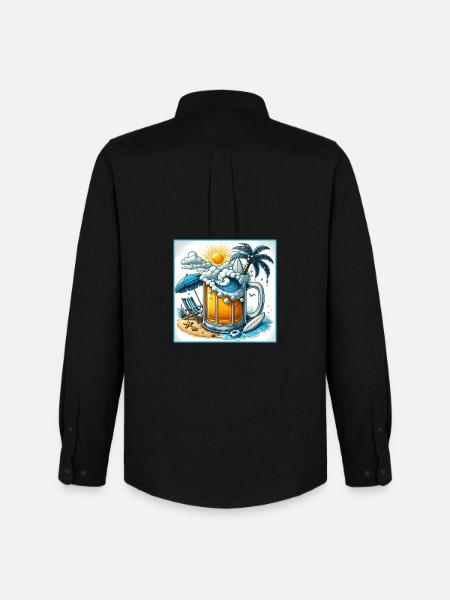 Beer & Beach – Les vacances parfaites - Chemise Oxford homme Stanley/Stella - noir