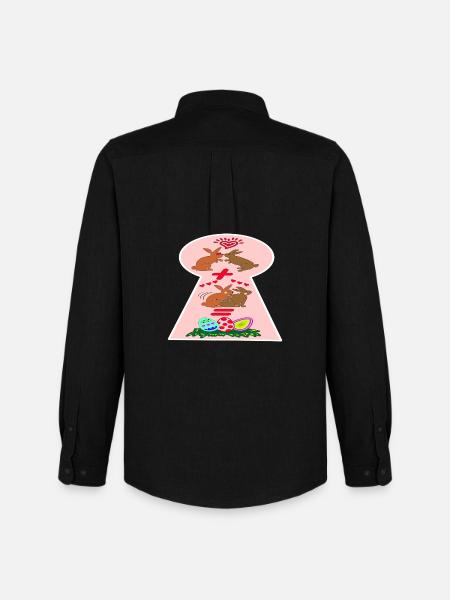 Naughty Easter Bunnies Funny Easter - Men's Oxford Shirt by Stanley/Stella - black