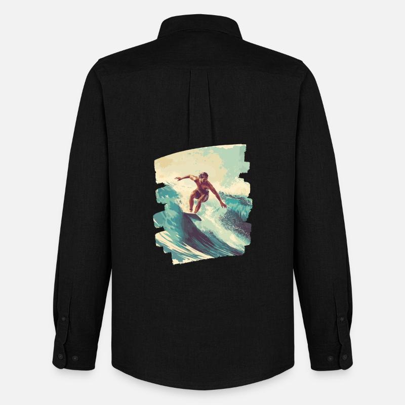 Surfer - Männer Oxford Hemd von Stanley/Stella - Schwarz