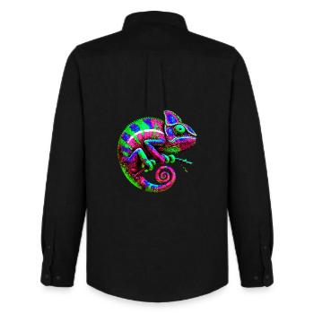 Caméléon - Chemise Oxford homme Stanley/Stella - noir - Dos - AI Model Male 185 dark (185cm)
