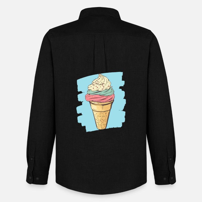 Eiscreme Eis - Männer Oxford Hemd von Stanley/Stella - Schwarz