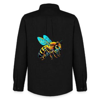 Bee - Men's Oxford Shirt by Stanley/Stella - black - Back - AI Model Male 185 dark (185cm)