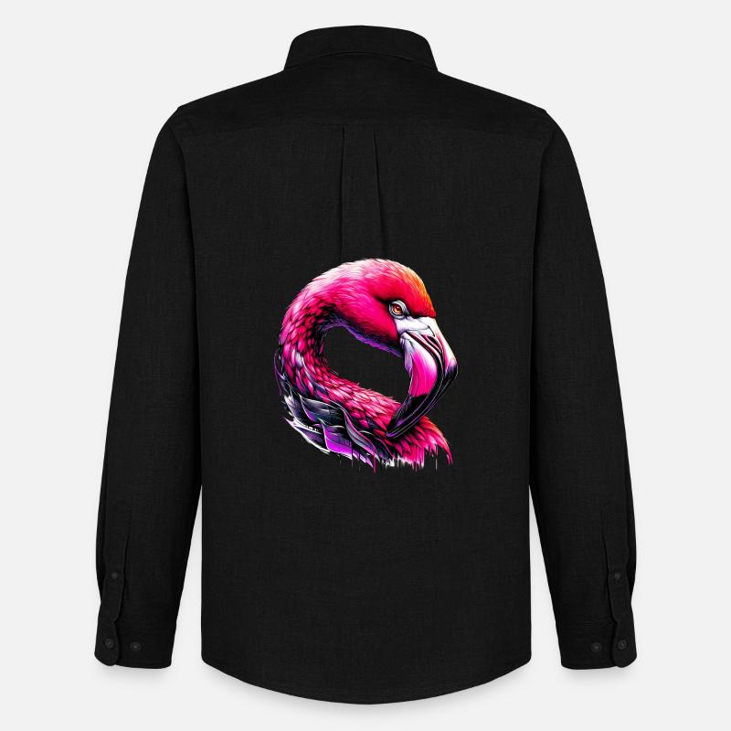 Flamingo - Männer Oxford Hemd von Stanley/Stella - Schwarz