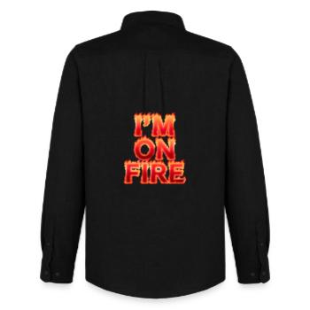 Im on fire - Männer Oxford Hemd von Stanley/Stella - Schwarz - Hinten - AI Model Male 185 dark (185cm)