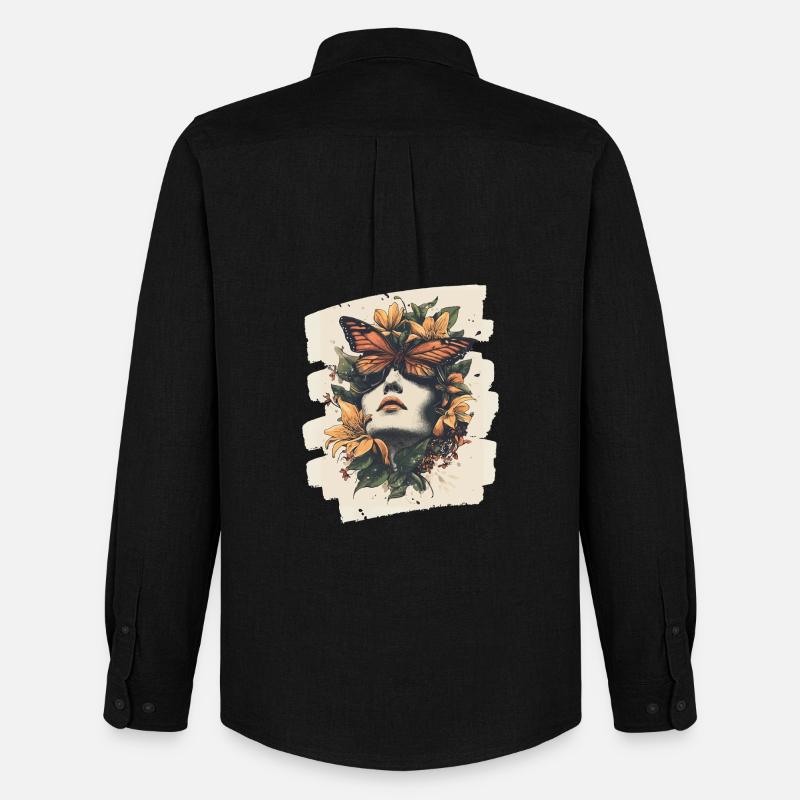 Spring Spring Beginning Flowers - Men's Oxford Shirt by Stanley/Stella - black