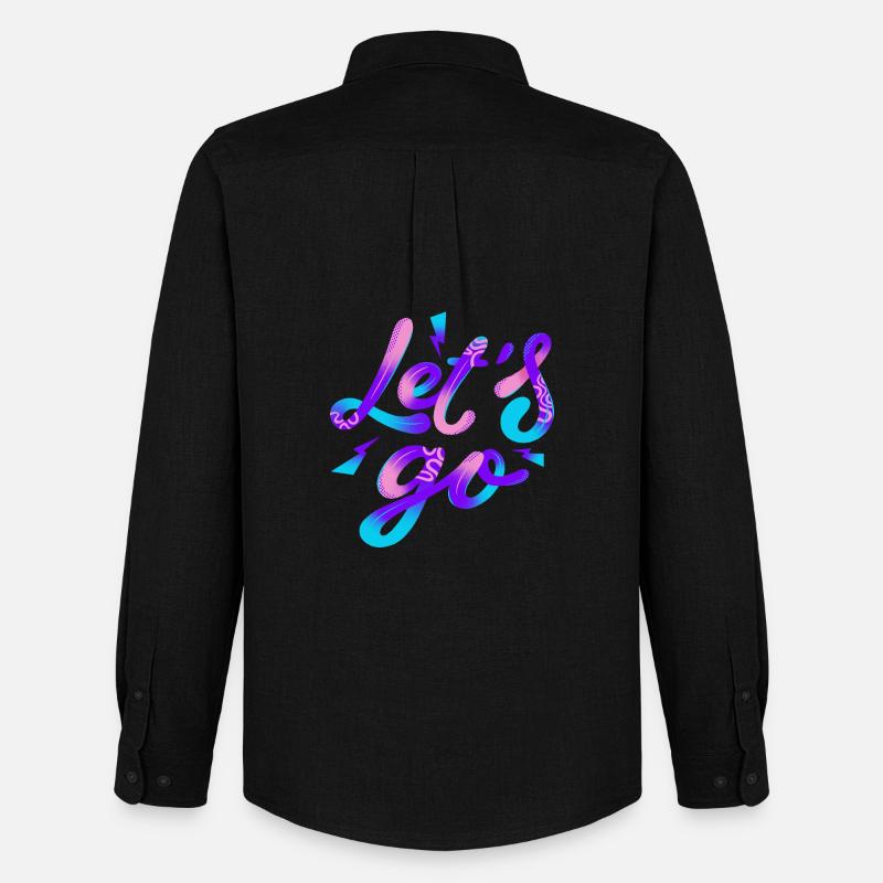 Let’s Go – Neon Power - Männer Oxford Hemd von Stanley/Stella - Schwarz