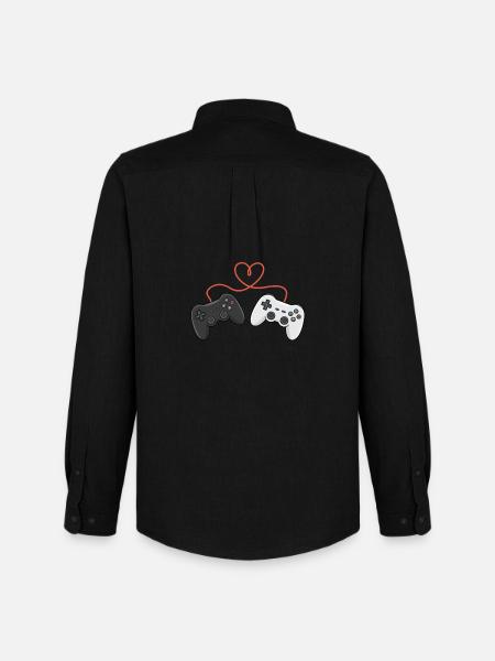 Herzverdrahtete Controller-Duo - Männer Oxford Hemd von Stanley/Stella - Schwarz
