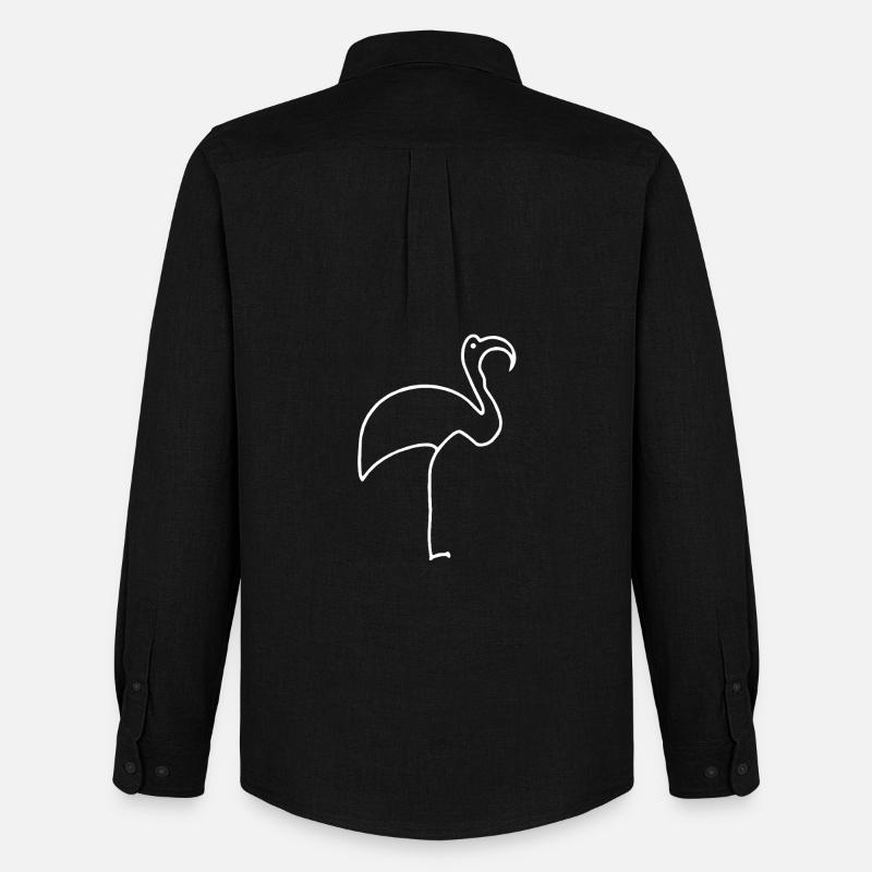 Flamingo - Männer Oxford Hemd von Stanley/Stella - Schwarz