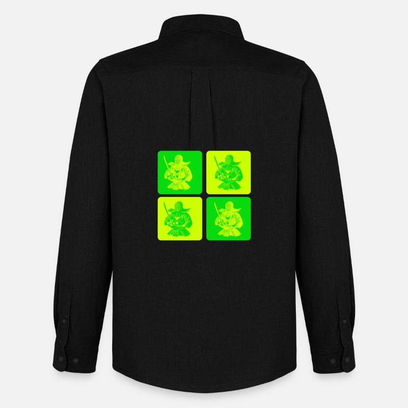 Pop Art Kendo Samurai - Männer Oxford Hemd von Stanley/Stella - Schwarz