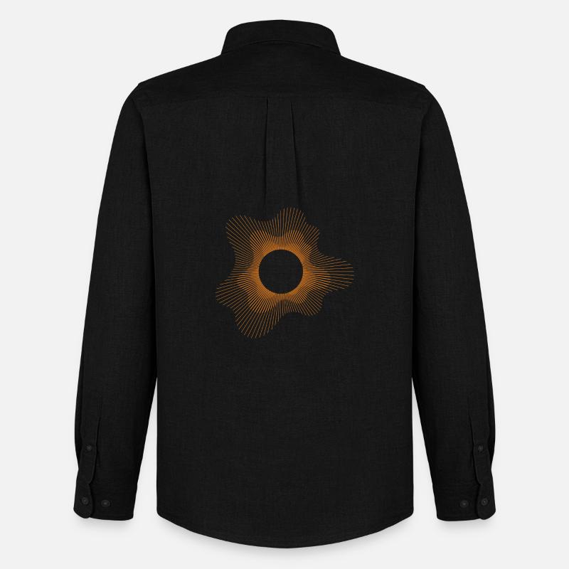 Solar Eclipse Geometric Design - Men's Oxford Shirt by Stanley/Stella - black