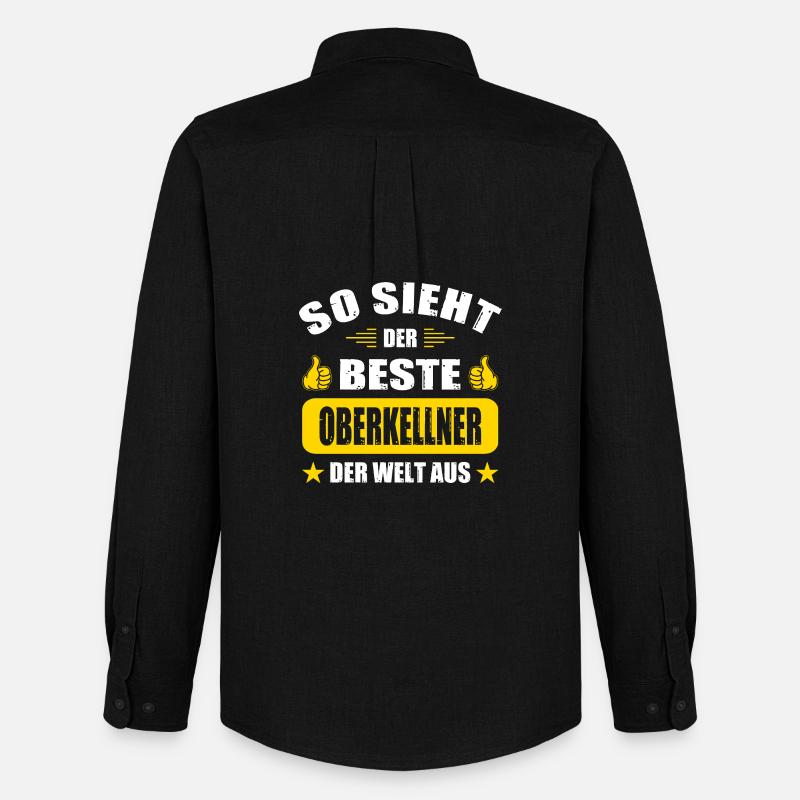 Kellner Geschenke Abschied Gastronomie - Männer Oxford Hemd von Stanley/Stella - Schwarz