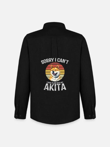 Akita Dog Apology Graphic - Men's Oxford Shirt by Stanley/Stella - black