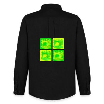 Conception de machines à coudre - Chemise Oxford homme Stanley/Stella - noir - Dos - AI Model Male 185 dark (185cm)