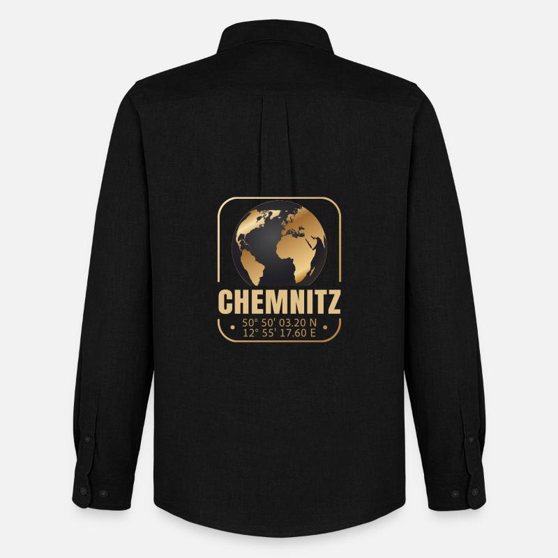 Chemnitz - Männer Oxford Hemd von Stanley/Stella - Schwarz