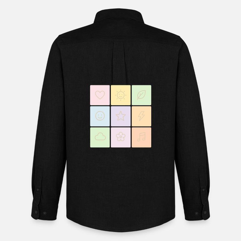 Ambiance Bento Pastel - Chemise Oxford homme Stanley/Stella - noir