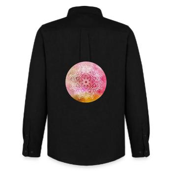 Yoga Mandala Concentration Pink Watercolor Namaste - Men's Oxford Shirt by Stanley/Stella - black - Back - AI Model Male 185 dark (185cm)