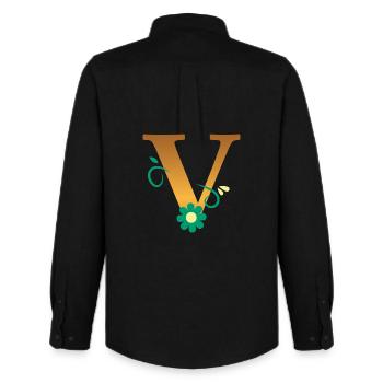 V - Men's Oxford Shirt by Stanley/Stella - black - Back - AI Model Male 185 dark (185cm)