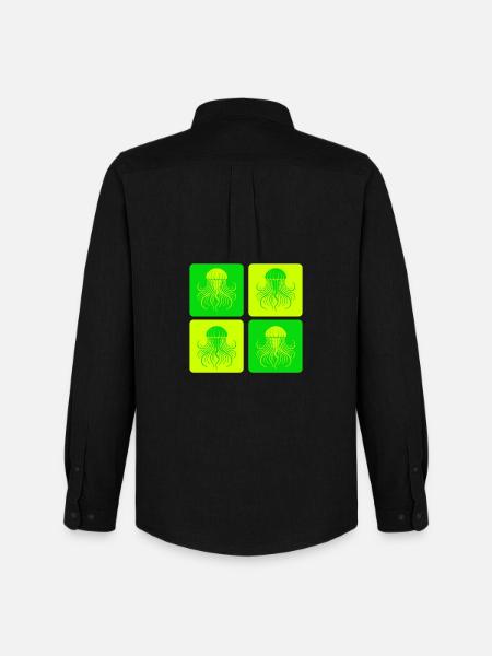 Jellyfish – Minimal Ocean Art - Men's Oxford Shirt by Stanley/Stella - black