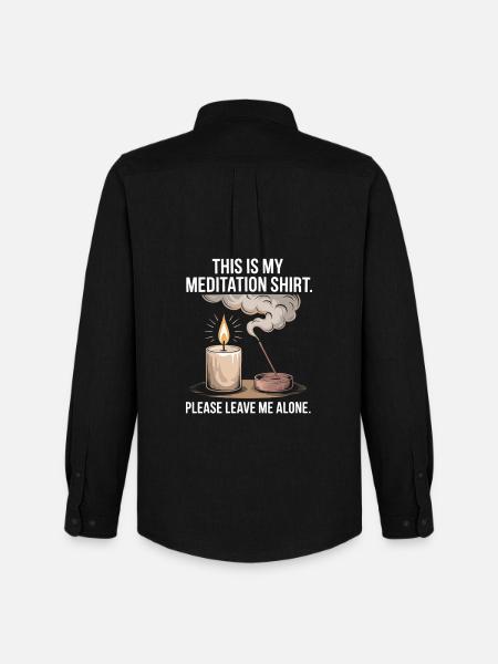 Funny Meditation Introvert Mindfulness Design - Men's Oxford Shirt by Stanley/Stella - black