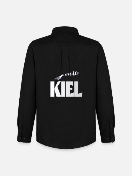 Kiel Möwe & Moin Design - Männer Oxford Hemd von Stanley/Stella - Schwarz