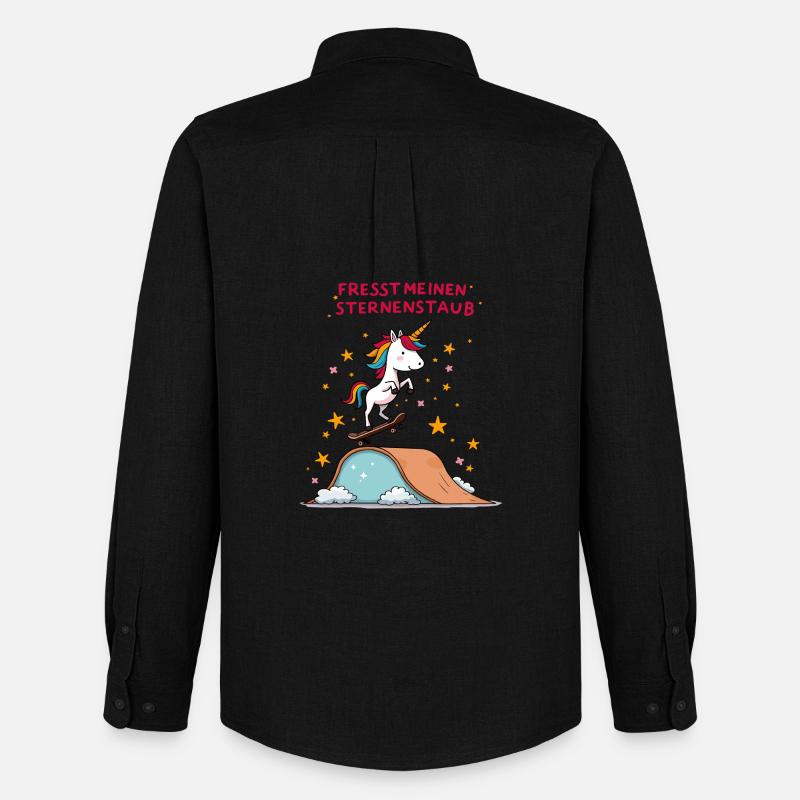 Skateboard-Einhorn - Männer Oxford Hemd von Stanley/Stella - Schwarz