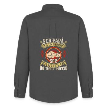 Ser Papá Es Un Héroe - Chemise Oxford homme Stanley/Stella - charbon - Dos - AI Model Male 185 dark (185cm)