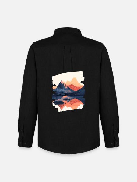 Mountains Climbing Climbers Hiking - Men's Oxford Shirt by Stanley/Stella - black